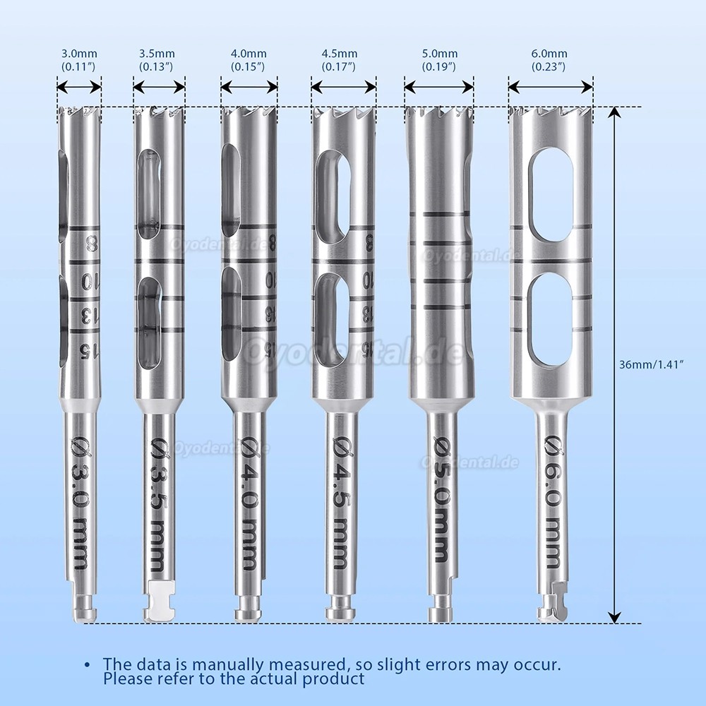 6-teiliges Dental Implantat Trephine Bohrer Set Chirurgisches Instrumentenkit